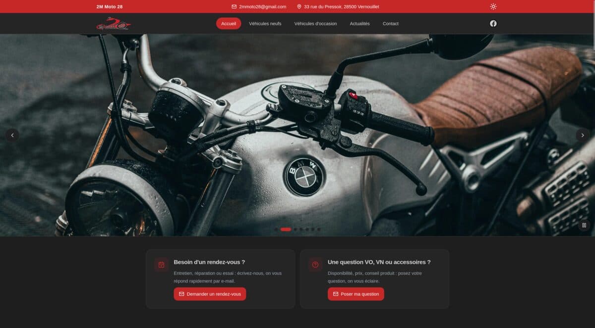 Aperçu du site 2M Moto 28